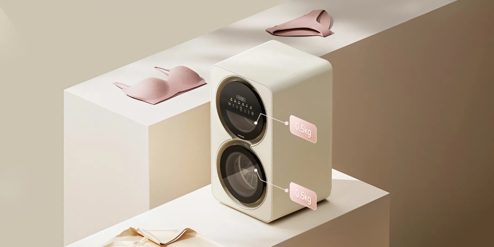 Dreame выпустила миниатюрную стирально-сушильную машину с двумя барабанами — для трусов и носков Dreame выпустила миниатюрную стирально-сушильную машину с двумя барабанами — для трусов и носков